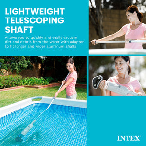 Intex Rechargeable Handheld Above Ground Pool Vacuum Cleaner with 2 Brush Heads