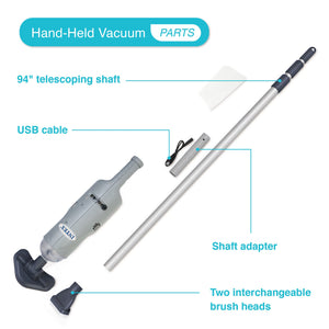 Intex Rechargeable Handheld Above Ground Pool Vacuum Cleaner with 2 Brush Heads