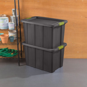 Sterilite 30 Gal Latching Tuff1 Stackable Storage Tote Bin w/ Latch Lid, 8 Pack