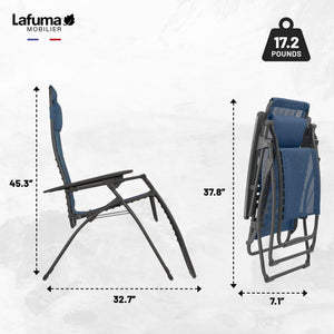Lafuma LFM3118-8547 Futura Gravity Outdoor Lounge Recliner, Ocean Blue