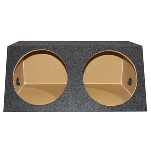 QPower QSMBASS12 Dual 12" Inch Sealed Angled Subwoofer Sub Box Speaker Enclosure