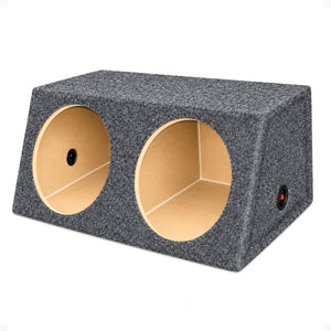 QPower QSMBASS12 Dual 12" Inch Sealed Angled Subwoofer Sub Box Speaker Enclosure