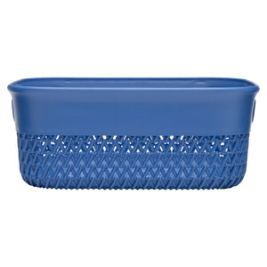 Life Story Lightweight Heavy Duty Storage Woven Basket 4 Quarts, Blue (14 Pack)