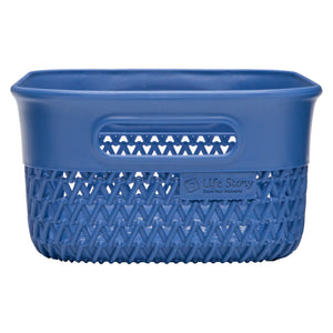 Life Story Lightweight Heavy Duty Storage Woven Basket 4 Quarts, Blue (14 Pack)