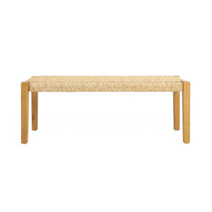 Angie Bench Outdoor Seating Acacia Wood Faux Rattan - Teak