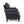 Contemporary Black PU Club Chair with Nailhead Trim and Rolled Armrests
