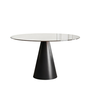 Round Dining Table for 2-4 People - Black / Brown