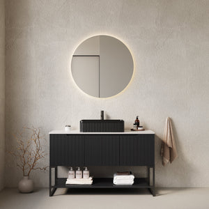 Tulio 48" Bathroom Vanity & Sink with 3 Doors and Open Shelf