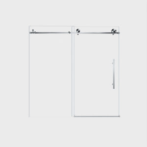 Frameless Shower Door, Smooth Sliding Tracks