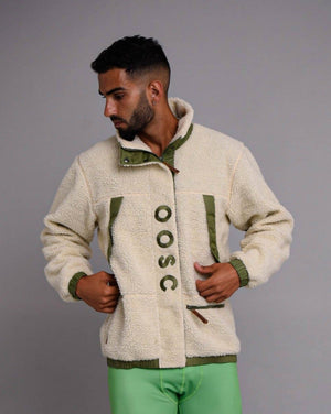 Sherpa Fleece Jacket Cream / Khaki - Men's