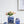 5x5x8' Hand Painted Square Canister with Blue and White Floral Pattern