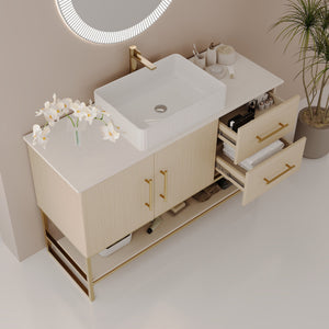 36" Modern Bathroom Vanity with Ceramic Vessel Sink
