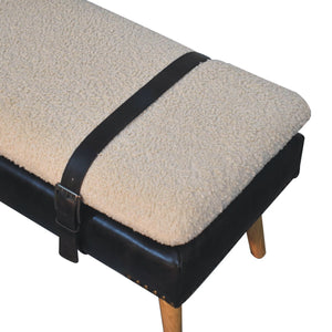 Bouclé Buffalo Hide Bench
