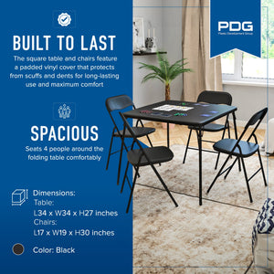 Peakform 5 Piece Folding Vinyl Tables and Chairs for Home Use and Indoor Spaces