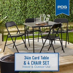 Peakform 5 Piece Folding Vinyl Tables and Chairs for Home Use and Indoor Spaces