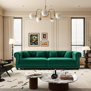 Chesterfield 3-in-1 Pull-Out Sofa Bed - Green