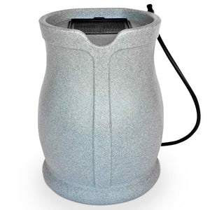 FCMP Outdoor Catalina 45 Gallon Water Outdoor Rain Catcher Barrel, Light Granite - TRAPSKI