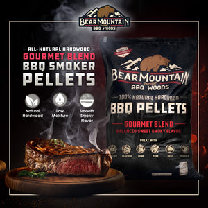 Bear Mountain BBQ Natural Hardwood Gourmet Blend Smoker Pellets, 20 lbs (2 Pack)
