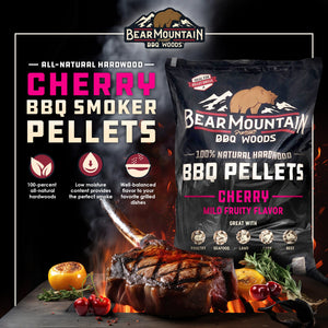 Bear Mountain BBQ All Natural Hardwood Cherry Smoker Pellets, 20 lbs (2 Pack)
