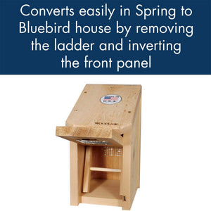 Woodlink Kiln-Dried Cedar Wood Birdhouse Winter Roosting and Shelter Box, Brown - TRAPSKI