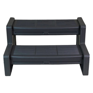Vinyl Works Plastic Steps, 29" Multipurpose Indoor/Outdoor 2 Step Ladder, Black