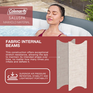 Coleman SaluSpa 4 Person Portable Inflatable Square Hot Tub & 12 Bestway Filters