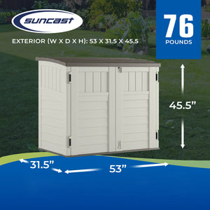Suncast 3 Door Locking System Horizontal Storage Shed Stow Away, Ivory (3 Pack)