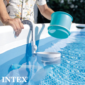 Intex Above Ground Pool Sand Filter Pump Bundled w/ Wall Mount Automatic Skimmer
