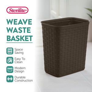 Sterilite Weave 3.4 Gallon Plastic Home/Office Wastebasket Trash Can (6 Pack)