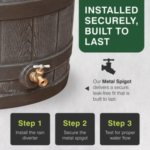 Good Ideas Rain Wizard 50 Gallon Plastic Rain Barrel with Brass Spigot (4 Pack)