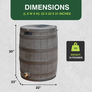 Good Ideas Rain Wizard 50 Gallon Plastic Rain Barrel with Brass Spigot (4 Pack)