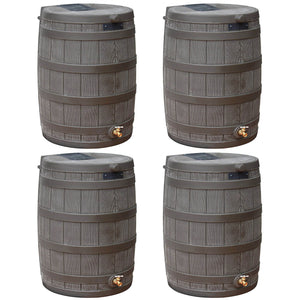 Good Ideas Rain Wizard 50 Gallon Plastic Rain Barrel with Brass Spigot (4 Pack)