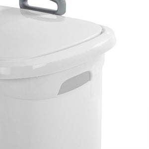 Sterilite White Laundry Hamper With Lift-Top, Wheels, And Pull Handle, 6 Pack