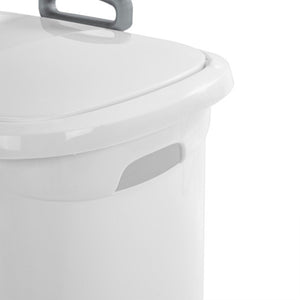 Sterilite White Laundry Hamper With Lift-Top, Wheels, And Pull Handle, 6 Pack