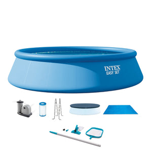 Round Above Ground Swimming Pool Set w/ Cleaning Maintenance Swimming Pool Kit