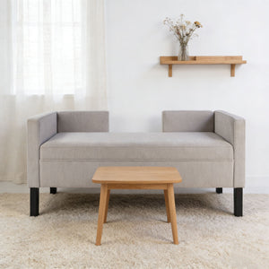 Upholstered Ottoman With 2 Bolster Pillows For Living Room - Gray