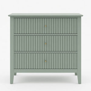 Fluted 3 Drawer Nightstand With Soft Close Slides
