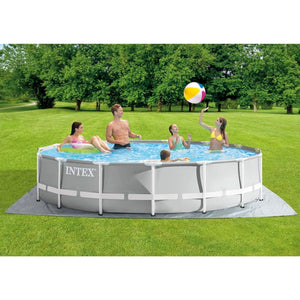 Intex 15’ x 42” Prism Frame Above Ground Swimming Pool Set and Pool Filter Pump