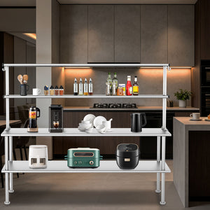 72 Inch Adjustable Stainless Steel Kitchen Rack