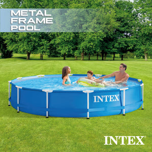 Intex 12 Foot x 30 In. Above Ground Pool & Intex 12 Foot Round Pool Cover