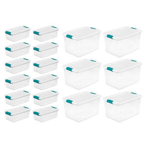 Sterilite 6 Qt Latch Storage Box,12 Pack, and 64 Qt Latch Storage Box, 6 Pack