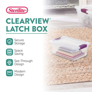 Sterilite Plastic Latching Storage Tote, 66Qt, 6 Pack & Shoe Box, 6Qt, 12 Pack