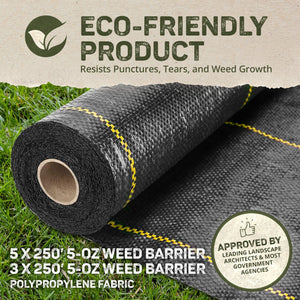 DeWitt P5 5 x 250-Foot 5-Ounce Weed Barrier w/ 3 x 250-Foot 5-Ounce Weed Barrier