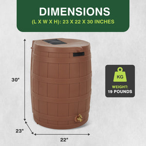 Good Ideas Rain Wizard Storage Collection Rain Barrel 50-Gallon, Terra Cotta