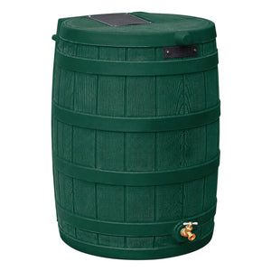 Good Ideas Rain Wizard Water Storage 50 Gal Capacity Collection Barrel, Green