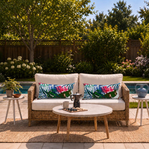 4 Pack Outdoor Lumbar Pillow with Inserts – Tropical Floral