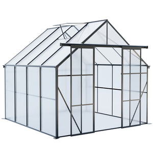 Double Door Polycarbonate house Raised Base And Anchor Aluminum Heavy Duty Walk In houses For Outdoor Backyard In All Season