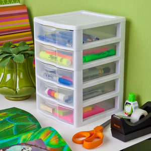 Sterilite 5 Drawer Desk Storage Bin, 4 Pack & 3 Drawer Desk Storage Bin, 4 Pack - TRAPSKI