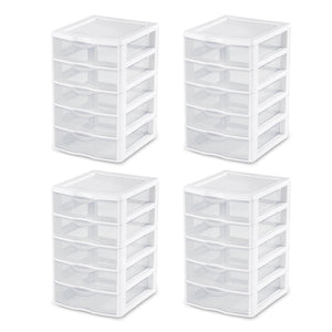 Sterilite 5 Drawer Desk Storage Bin, 4 Pack & 3 Drawer Desk Storage Bin, 4 Pack - TRAPSKI