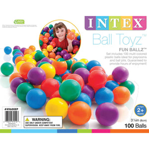 Intex 100-Pack Large Plastic Multi-Colored Fun Ballz For Ball Pits (2 Pack)